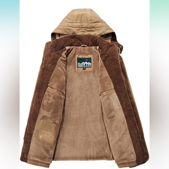 New-Men's Down Jackets Outerwear Long Cotton Coat Warm Fur Jacket Coat Overcoat - Picture 2 of 14